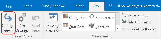 Change calendar view