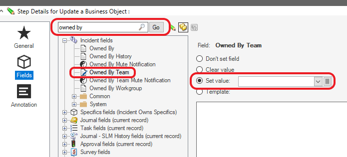 Example of Changing the Owned By Team of an Incident