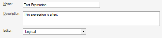 Example of the Name and Description Fields in the Cherwell Editor